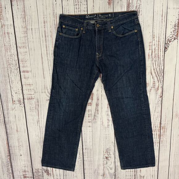 Levi's Other - Levi’s Capital E Harrison Jeans Mens 34 Loose Straight USA Made Dark Wash VTG